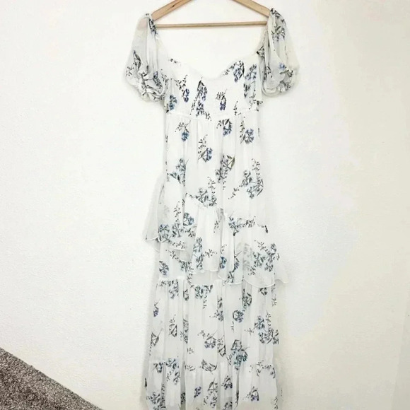 NWT Happy Girls Are The Prettiest Floral Off The Shoulder Ruffle Maxi, Size 2 - Picture 6 of 13